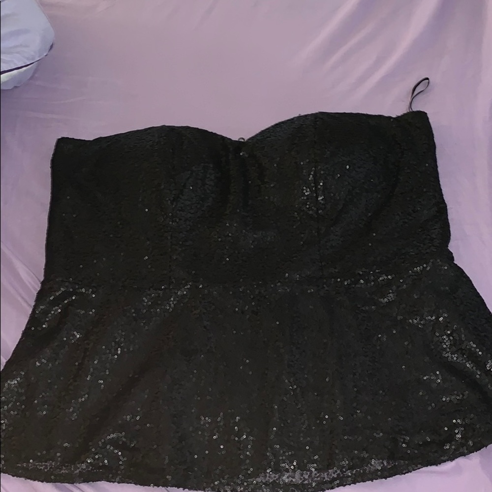 Torrid Black Sequin halter top